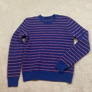 Cashmere Sweater Size Small S Saks Fifth Avenue Blue Red Stripped